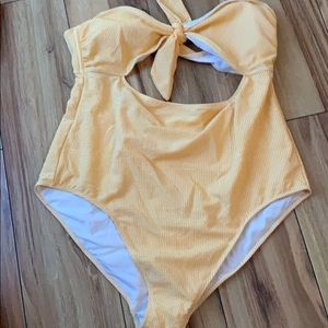 yellow gingham swim suit